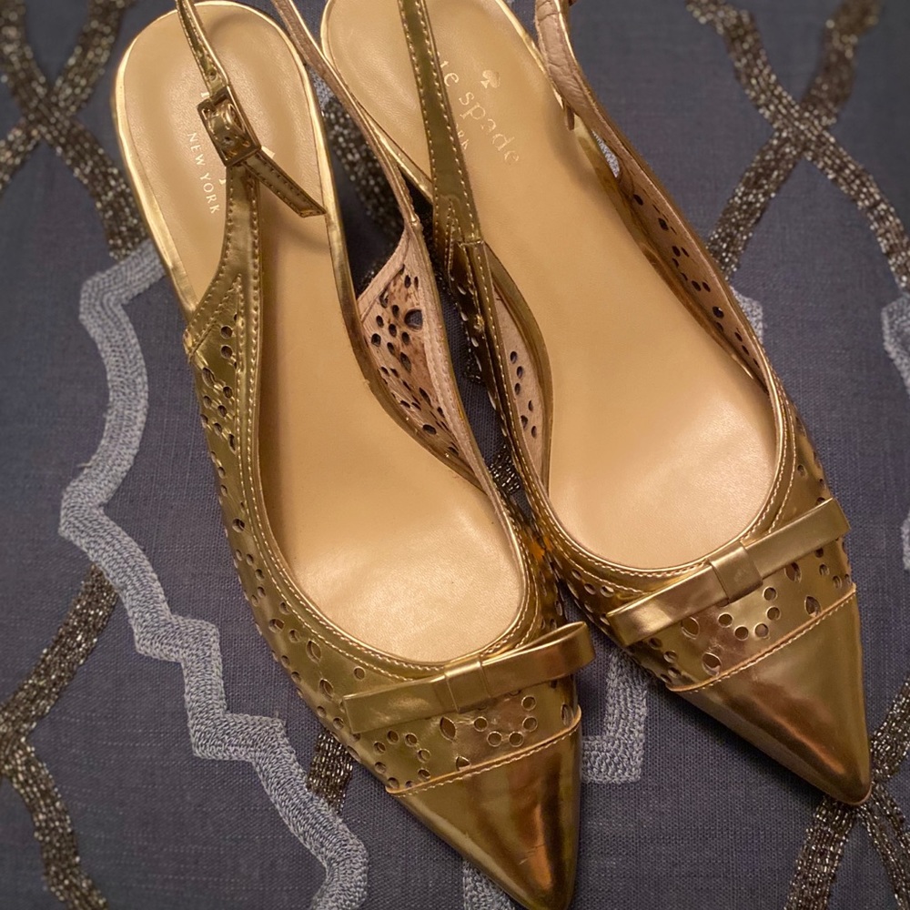 Posh perforated slingback heel